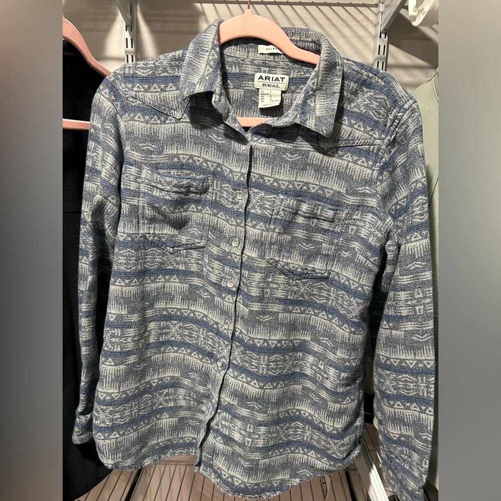 Ariat Women Real Billie Jean Nightrider 
Cotton Button Up Shirt
